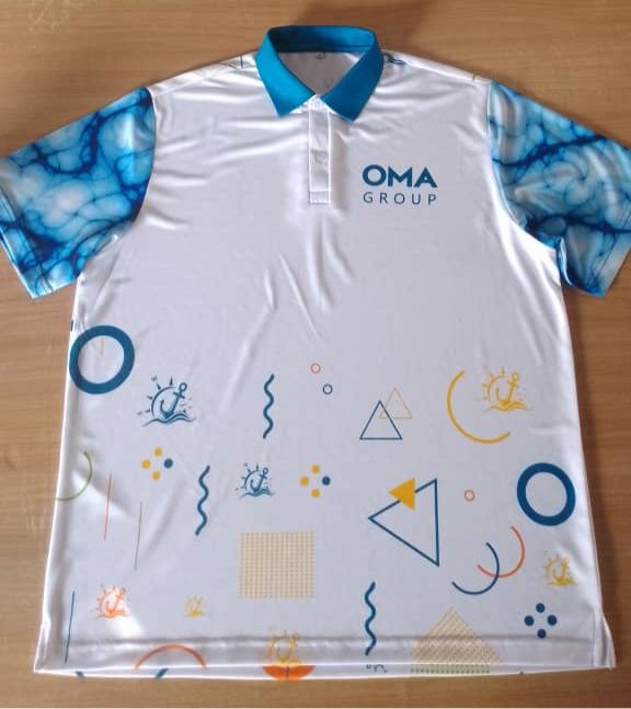 Polo OMA Group cousu et sublimé par CYAN AFRIQUE